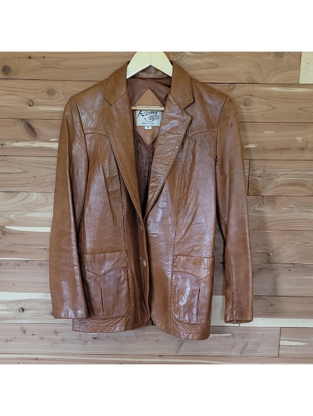Remy Leather Fashions Jacket, Size 10, Vintage, Retro, 1980, Soft Lambskin